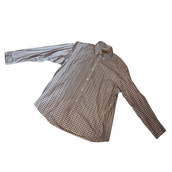 Duluth Trading Company Cotton Twill Check Green Red Button Down Shirt Large - Picture 1 of 8